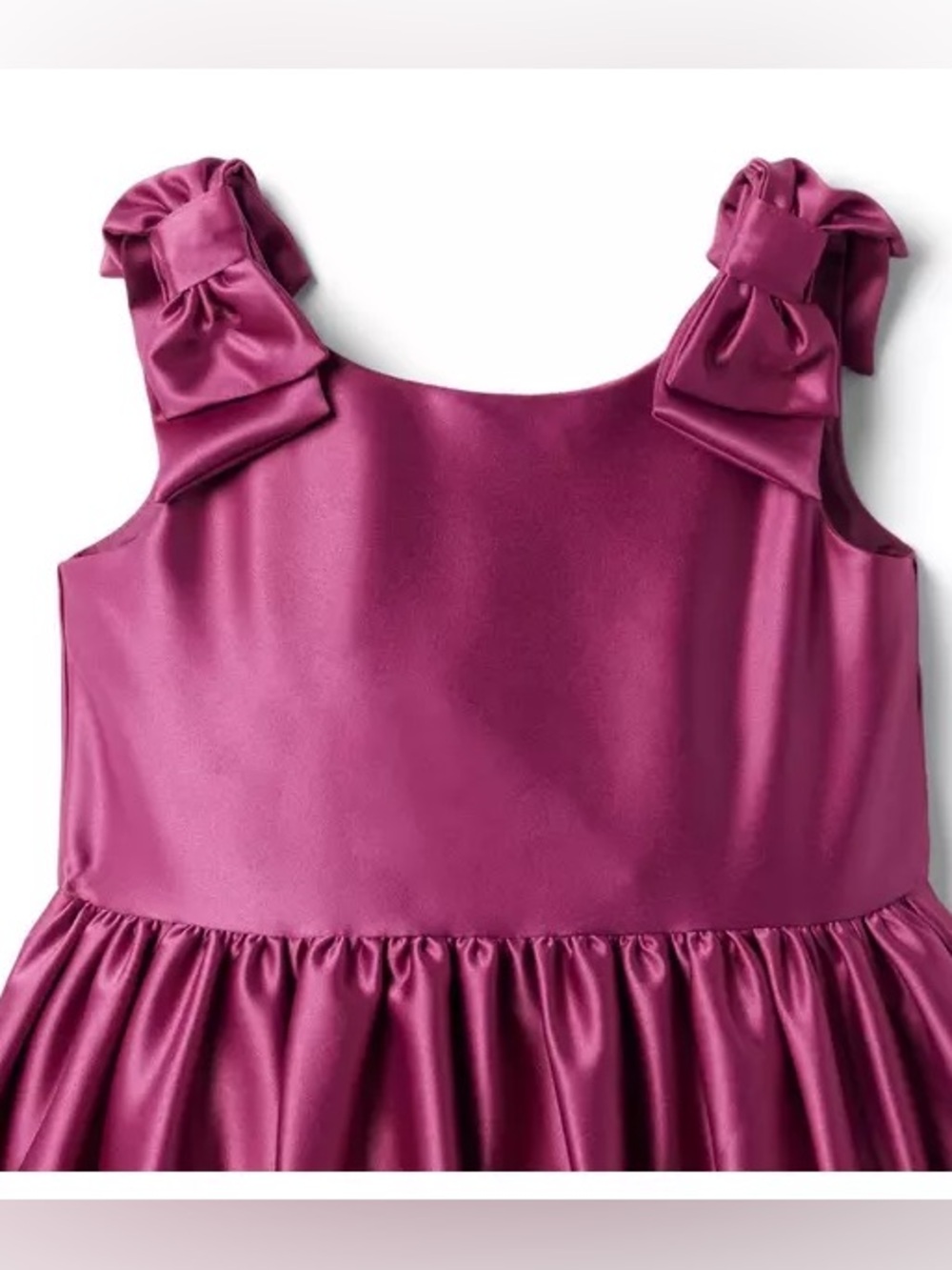 Janie & Jack Girls Satin Bow Sleeve Recital Party Wedding Dress Pink violet 12 - Picture 8 of 9